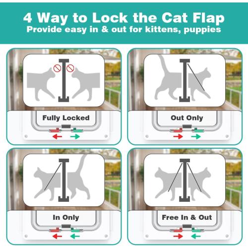 Aluminum Cat Door for Windows - Adjustable to Fit Window Width 28-32