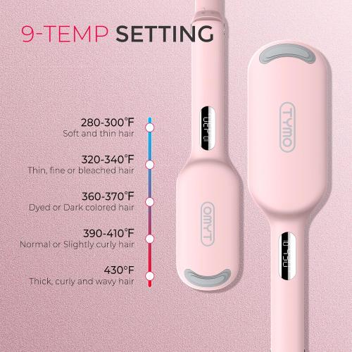 Curling Iron Hair Crimper Waver - TYMO ROVY Beach Waves Curling Wand, Ionic Deep Waver Hair Curler Tool with Ceramic 3 Barrel for Women, Dual Voltage, Anti-Scald, Easy to Use, Pink, 1.25 Inch