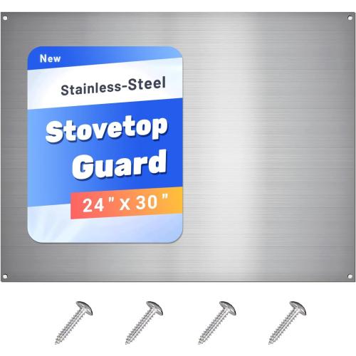 Stainless Steel Backsplash for Stove 24x30 Stove Backsplash Protector for Wall Metal Range Splash for Kitchen Wall with Screw Included（0.05 Thick)