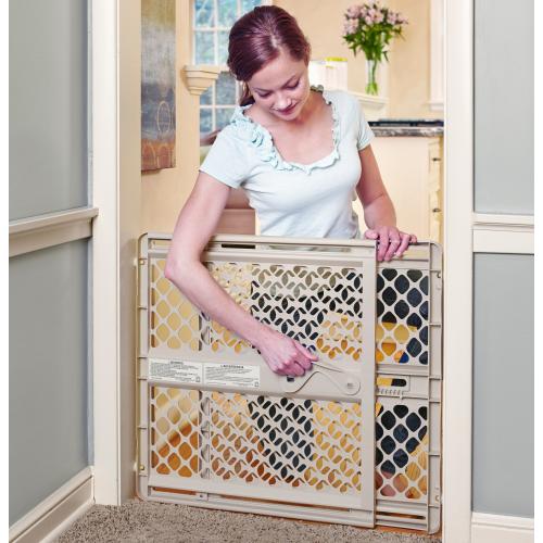 Toddleroo by North States 42-in x 26-in Pressure/Hardware Mounted Tan Plastic Safety Gate