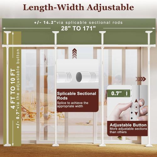 Goovilla Room Divider for Room Separation, 4-10ft(H) 28-171inch(W), White