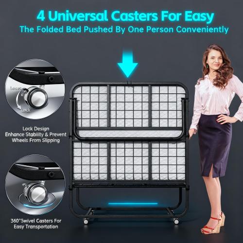 Folding Bed with Mattress Roll Away Frame