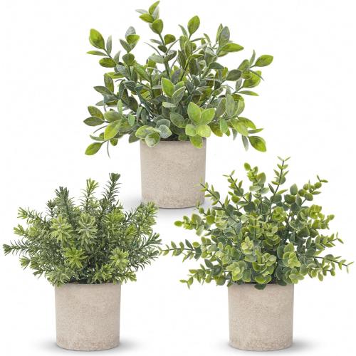 Der Rose 3 Pack Fake Plants Artificial Plants for Office Bathroom Decor