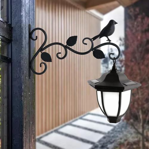 JIALAI HOME Hanging Plants Bracket 12 Bird Planter Outdoor Hooks Hangers for Flower Baskets Pot Bird Feeder Wind Chimes Lanterns Patio Garden Outdoor Indoor Metal Black, 4 Packs