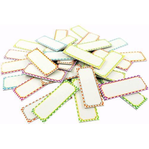 Big Magnetic Dry Erase Labels Name Plates White Board 32 Labels 8 Colors,5.5 x2