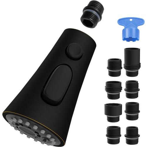 Universal Kitchen Faucet Head, 3 Modes, 15 Adapter Kit, Oil Rubbed Bronze