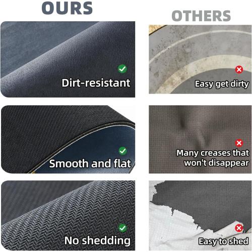 TYUU Toilet Rug, Thin Toilet Rugs U Shaped Washable Non Slip Absorbent Quick Dry Low Pile Toilet Mat, 20x24 U Shape Navy Blue