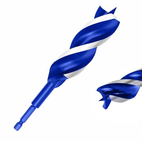 1-1/4 Inch Auger Drill Bit for Wood, 6 Long Carbon Steel Quick Change Hex Shank Wood Drill Bit for Hardwood, Softwood and Plastic (Blue)