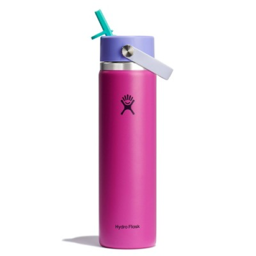 Hydro Flask 24oz Wide Mouth Flex Straw Water Bottle Holiday Punch: BPA-Free, Vacuum-Insulated, Leakproof, Dishwasher-Safe