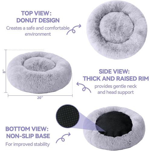 Cat Beds for Indoor Cats, Washable 20 Donut Pet Bed for Small Dogs