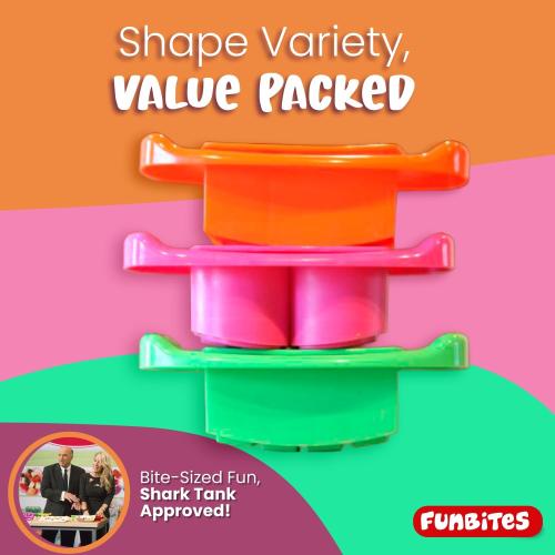 FunBites Sandwich Cutter for Kids Lunch, Crustless Bento 2-Pc Set, 1 Pack