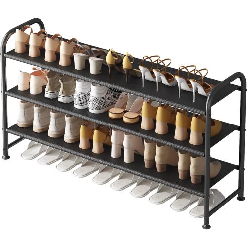 INGIORDAR 3 Tier Long Shoe Rack Organizer for Closet Metal Shoe Storage