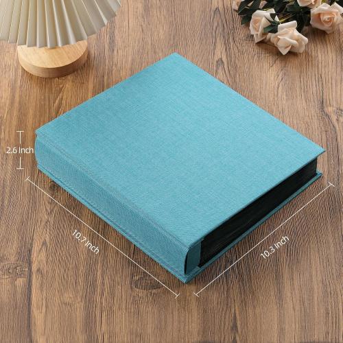 potricher Small 8x10 Photo Album, 160 Pockets, Linen Cover, Blue