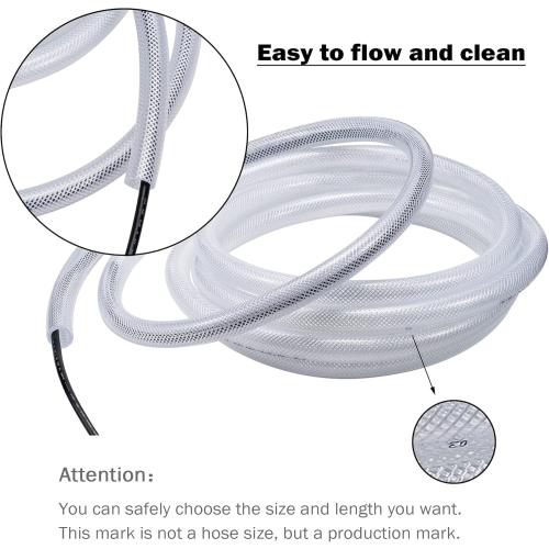 DAVCO 5/16 ID × 10ft Heavy Duty Braided Clear Plastic Vinyl Tubing & Clamp