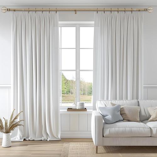 2 Pack Boho Wood Curtain Rods for Windows 66 to 120 inch,1 Adjustable Heavy Duty Window Curtain Rod with Imitation Wood Grain Finials,Rustic Decorative Drapery Rods Set 36-120'',Weathered Wood