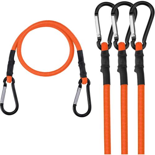 WORKPRO 24 Bungee Cords with Hooks, 4 Pack Heavy Duty Outdoor Bungee Strap