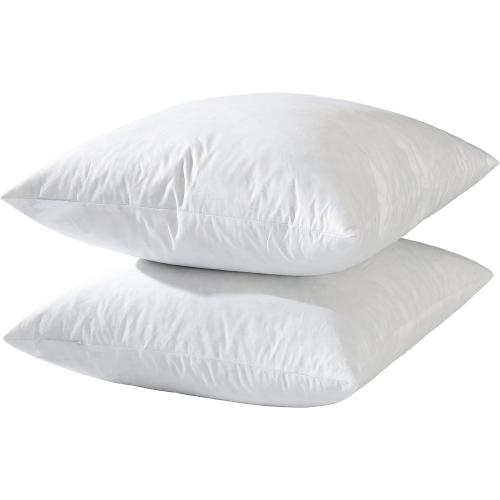 ‼️does have mild stains ‼️basic home® Hotel-Style 20x20 Goose Feather Pillow Insert for Sofa & Bed - 100% Odorless & Plump Cushion Filler - 233TC Cotton with Inner Liner to Prevent Poking (20x20 Inch)