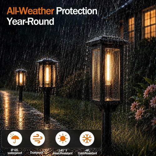 Tenmiro Solar Pathway Lights Outdoor , Bright Solar Garden Lights
