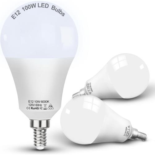ALIDE E12 100W Equivalent LED Candelabra Bulbs,6000K Daylight White