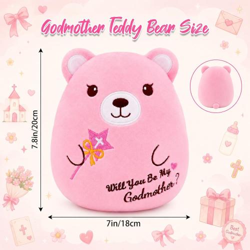 Godmother Proposal Gift Teddy Bear Plush - Will You Be My Godmother