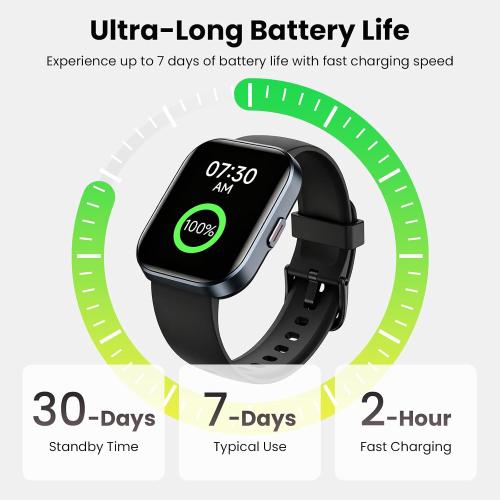 Smart Watches for Men Android & iPhone, 1.8 HD Alexa Built-in Smartwatches Fitness Tracker Watch with Bluetooth Calls, IP68 Waterproof, Heart Rate/Sleep/SpO2 Monitor, 110 Sport Modes - Black