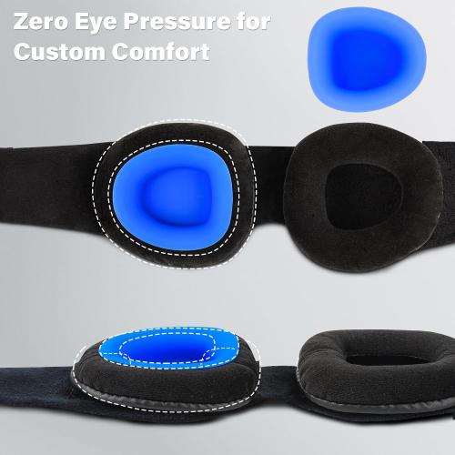 Sleep Mask for Dry Eyes, 100% Blackout Hydrating Sleeping Mask Black