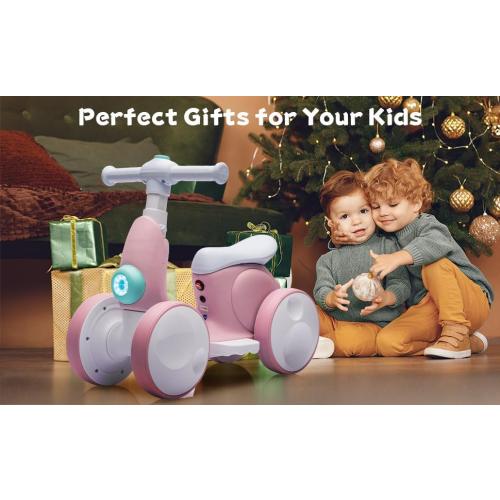 6V Electric Balance Bike with Bubble Machine, Ride on Toys(Pink)