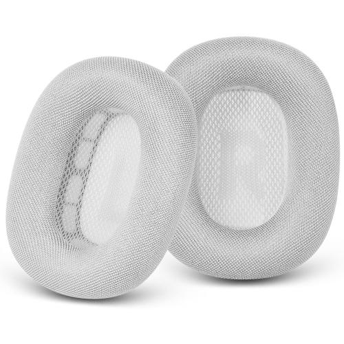 GEVO Upgraded Ear Cushions Replacement Earpads for AirPods Max 1 & 2 Headphones, Mesh Fabric Ear Pads Ear Covers Cups with Memory Foam and Magnet for AirPods Max 1 & 2 (Silver)