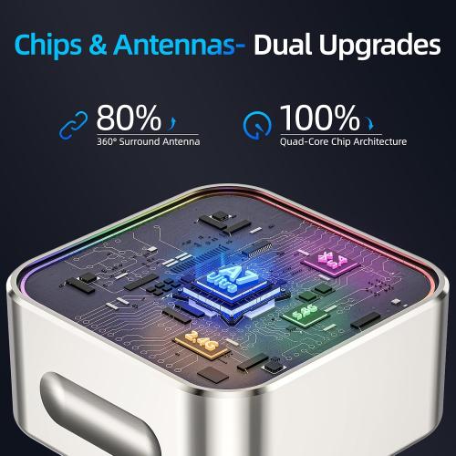 Wireless CarPlay Adapter, 5.8G Quad-Core Chip No Latency, Aerospace Silicone Cooling, Zn-Alloy & Diamond Panel, Plug & Play Wired to Wireless CarPlay Adapter
