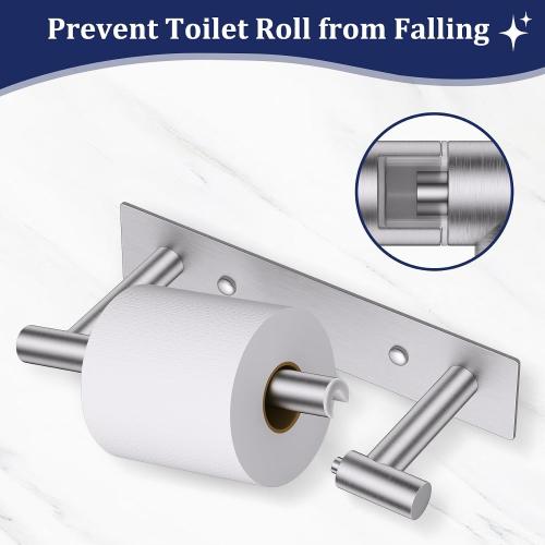 Lairuier Brushed Nickel Toilet Paper Holder, Adhesive or Screw Wall Mount