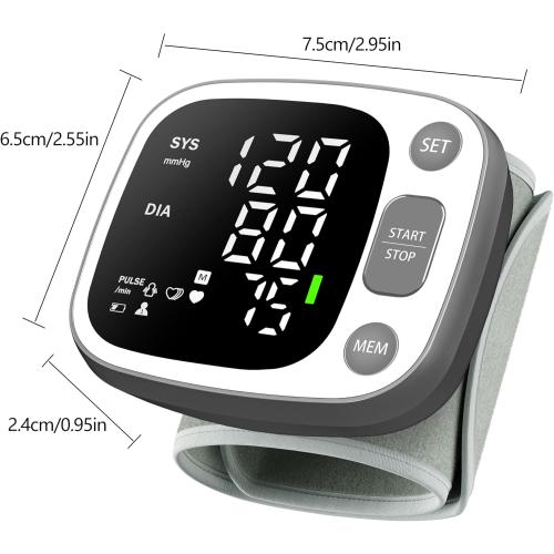 Oklar Wrist Blood Pressure Monitor, FDA Cleared Rechargeable BP Machine