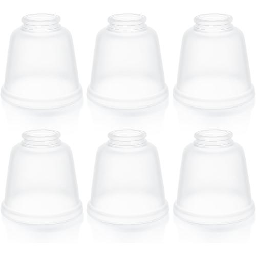 6 Pcs Frosted Glass Globes for Ceiling Fan Lights Covers Glass Lamp Shade Replacement for E26 Chandelier Table Wall Sconce, 2-1/8 Fitter, 4-5/8 Diameter x 4-1/2 Height