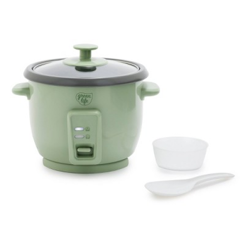 GreenLife 1.5qt Rice Cooker Green Sage