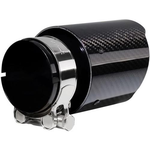 2.5Inlet 3.5Outlet Exhaust Tips Carbon Fiber Tailpipe Exhaust Pipe Tail Throat Tail Pipe Modification Parts GlossyBlack Need Height>4 Inch Widht>4 Inch