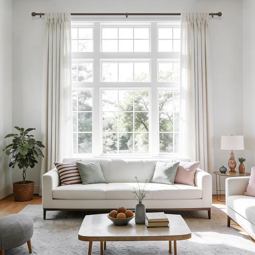 Bronze Curtain Rods 36 to 72 Inches(3-6 Feett),5/8 inch Splicing Drapery Rods,Small Curtain Rods Set,Size: 36''-72'',Bronze