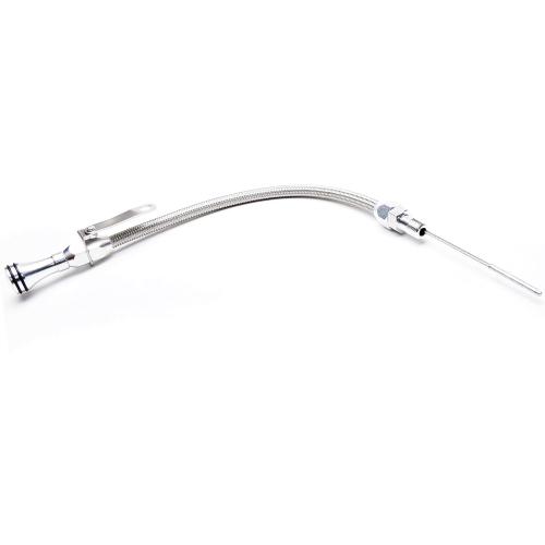 1/4 NPT (20IN) Universal Engine Oil Dipstick - Flexible Stainless Steel, Compatible with Chevy/Ford Models (Silver)