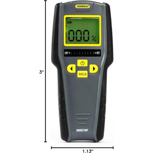 General Tools Digital Moisture Meter MMD7NP - Humidity Sensor- Pinless and Non-Invasive
