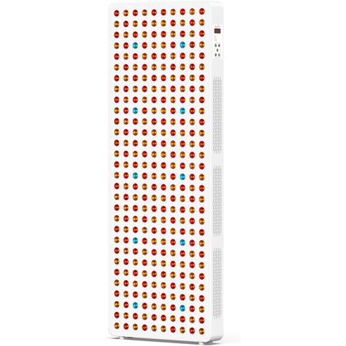 Red Light Therapy Full Body Panel, 480/630/660/810/830/850/1060nm 7 Wavelengths Blue Red Near Infrared Light Device with 300 Dual Chip Clinical Grade LEDs, Remote Control, Timer, BO-1500