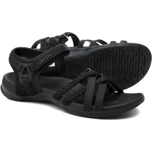 UBFEN Womens Hiking Comfort Sport Sandals Beach Vacation Camping Casual Sport Sandals with Adjustable Straps and Arch Support
