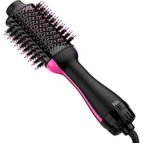 Hair Dryer Brush Blow Dryer in One, Upgraded 4 in 1 Hair Dryer and Styler Volumizer with Negative Ion Anti-frizz Ceramic Titanium Barrel Hot Air Hair Straightener Brush