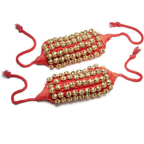 eSplanade Dance Ghungroo (50   50) Red 5 Line Ghungroo with Cushion Pads | Bell, Ghungru 5 Line Red Pad