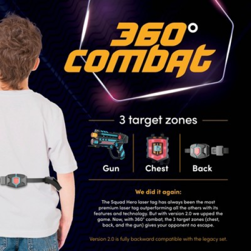 Squad Hero Rechargeable Laser Tag Toy Gift - 4 Blasters & Vests - Ages 8 , Birthday Gifts for Boys