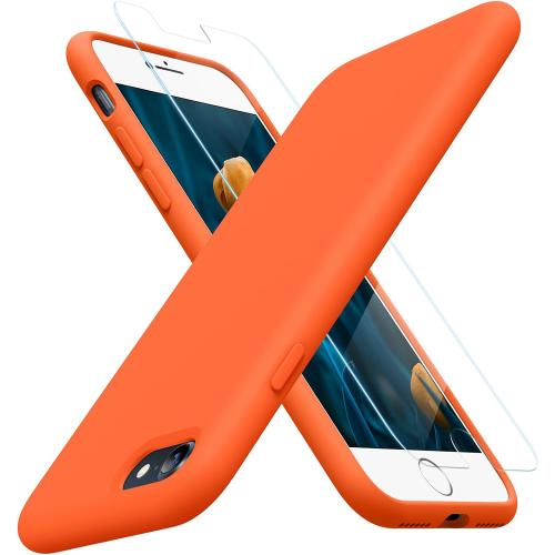 Miracase Silicone for iPhone SE 2022/SE 2020/7/8 Case,Amber Orange