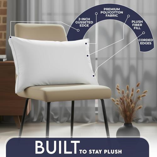 Utopia Bedding Gusset Bed Pillow, Hotel Pillows King Size Set of 2, White