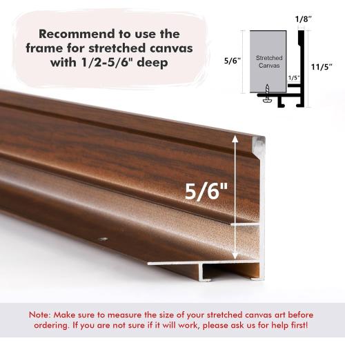 16x20 Canvas Floater Frame for Abstract Wall Art,Walnut Woodgrain