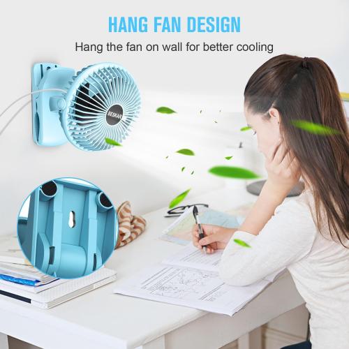 BESKAR USB Clip on Fan, Portable Small Desk Fan with Cord Powered