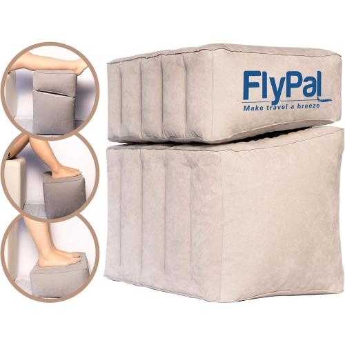 Inflatable Foot Rest, Adjustable Travel Leg Rest, Kids Airplane Bed | Patented 3-Height Design • Improves Comfort & Circulation • Reduces Fatigue & Swelling • Lightweight & Portable
