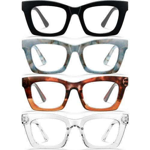 CCVOO Stylish Reading Glasses for Women, Stylish Eyeglasses, Blue Light Readers, Cheaters