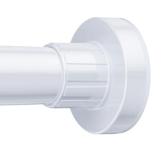 Ausemku Shower Curtain Rod 32-80 Inch Adjustable - 1 Inch Diameter Heavy Duty No drill Spring Tension Shower Rod, Non-Slip Rustproof Telescopic Rod for Bathroom, White