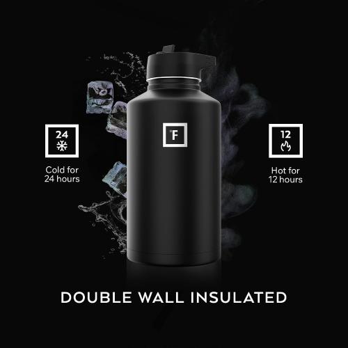 IRON °FLASK 64 oz Wide Mouth Water Bottle with Straw